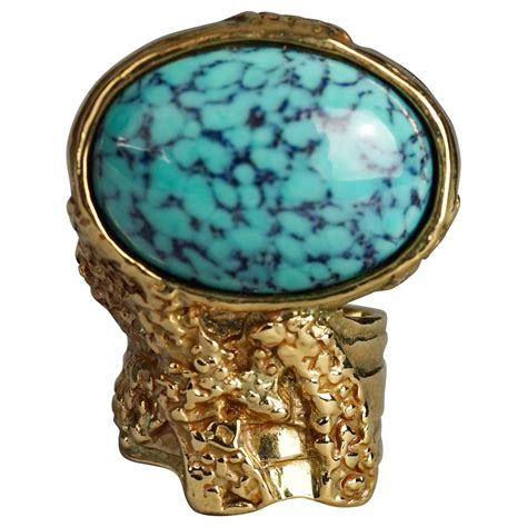 yves saint laurent arty ring turquoise|YVES SAINT LAURENT YSL Arty Turquoise Ring .